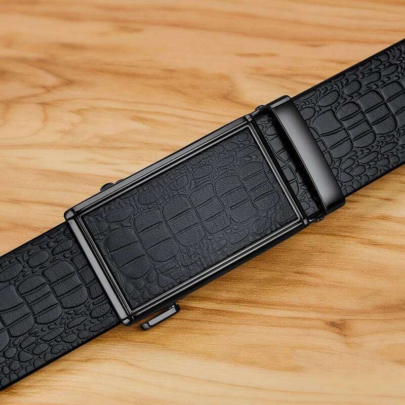 Leather men's fashionable automatic buckle waist belt, personalized casual pants belt Z260226