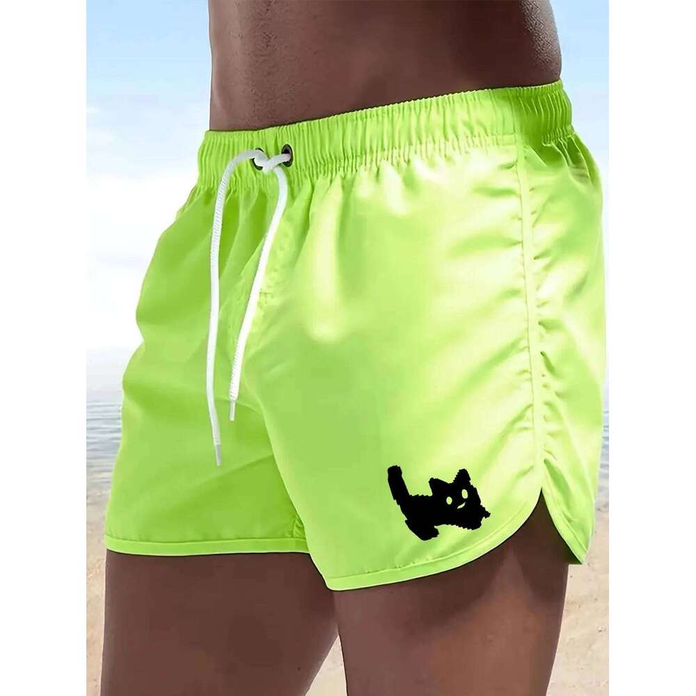 Beach cat print summer breathable swimming hot selling men's casual and fashionable surfing shorts Z260314