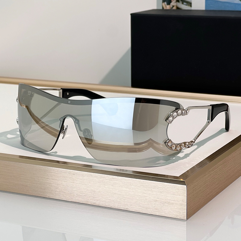 Luxury Sunglasses For Women Y2K Fashion Metal And Diamond Eyewear 9579B Designer Sunglasses Outdoor Goggles UV400 Protection Glasses With Box