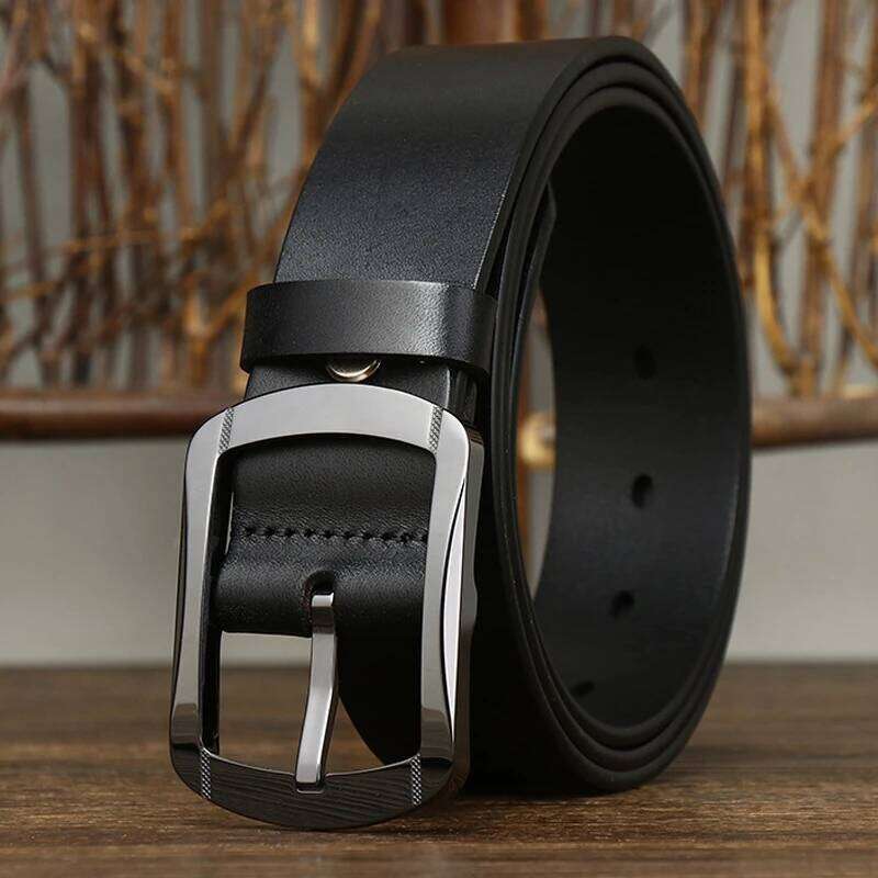 3.8CM Anti Allergy Pin Ceramic Buckle Cowskin Genuine Leather Men's Belt Luxury Brand Waist Jeans Belts Casual Homme Z260226
