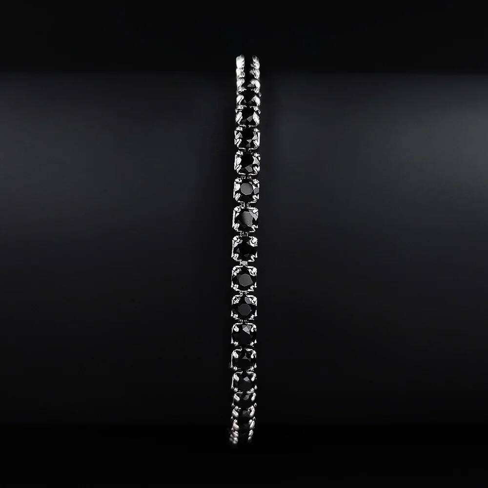 Sliver Color 3mm 4mm 5mm Black Bracelet Bangle for Women Wedding Fashion Jewelry Party Gift S4777 Z260313