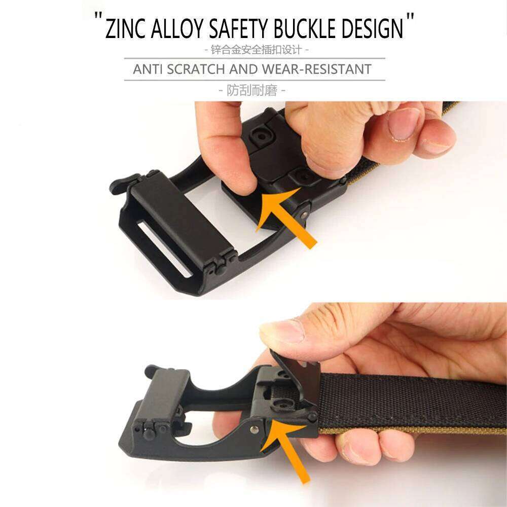 TUSHI New 4.3cm Hard Gun for Men and Women Alloy Automatic Buckle Outdoor 1100D Nylon Military IPSC Belt Male Z260226