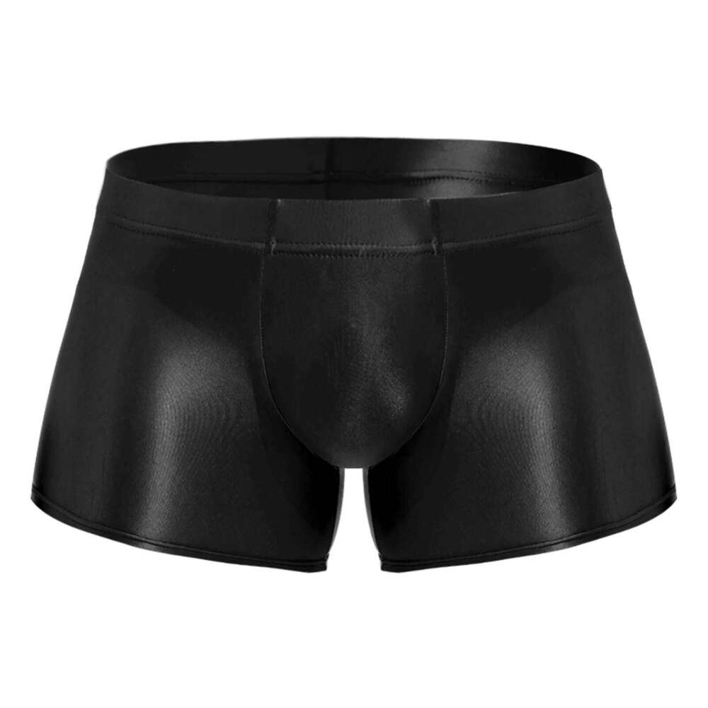 Swimwear for Men Low Rise Glossy Trunks Solid Color Boxers Shorts Homme Bathing Bottom Underpants Male Swimming Briefs Underwear Z260314