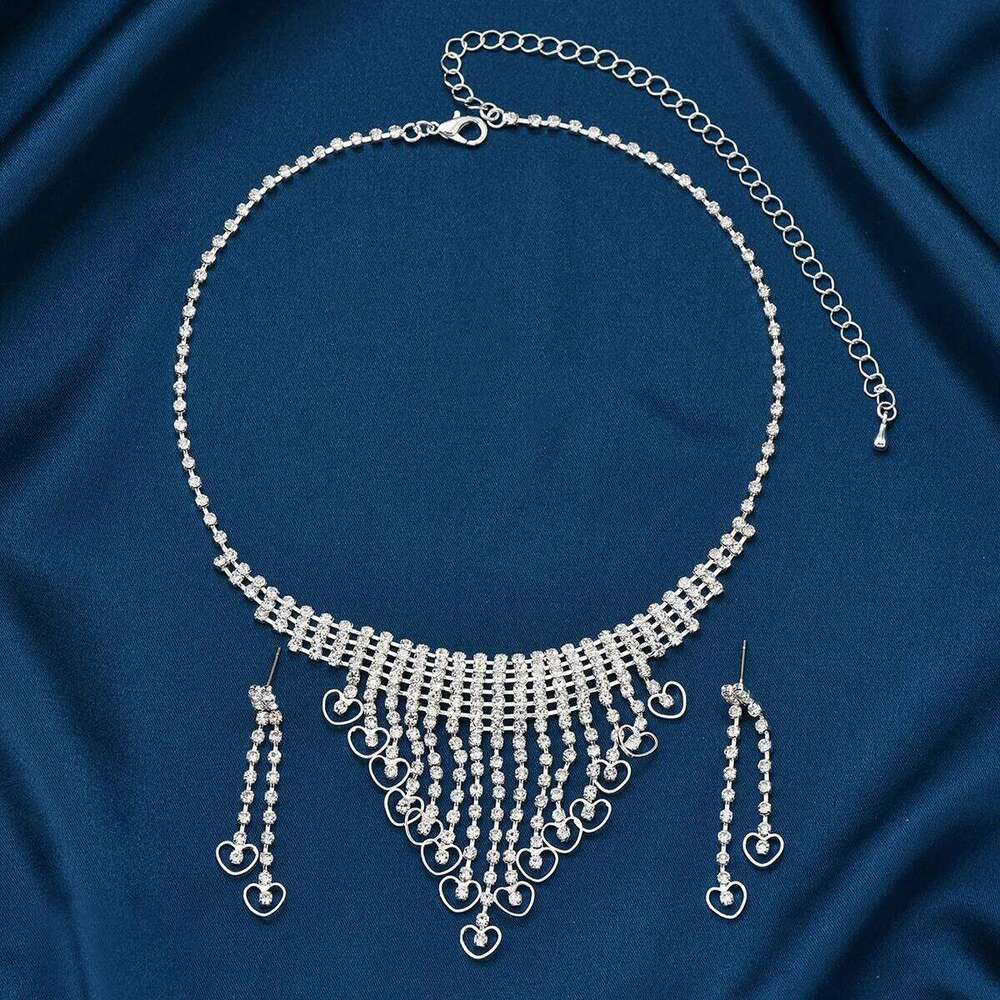 3PC Women's Fashion Claw Chain Series Heart Earrings Necklace Jewelry Set Wedding Banquet Party Holiday Gifts Z260313