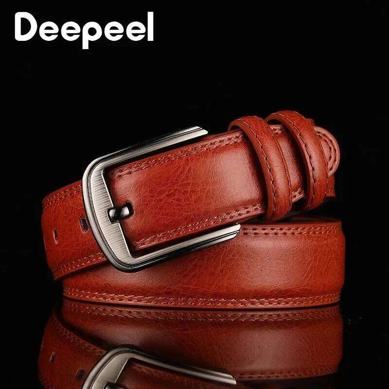 1Pc Deepeel 3.7*110-130cm Men's 2nd Cowskin Leather Belts Male Business Waistband Crafts for Adults Jeans Accessories Z260226
