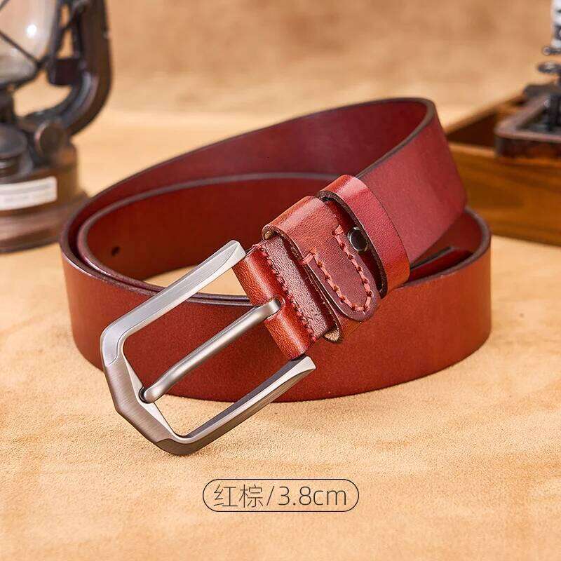 Men's genuine leather Gothic Western Medieval Fashion Straps Trousers Vintage Vowhide Harness Brown belt Cowboy Z260226