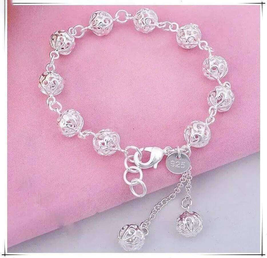 100% 925 Sterling silver Beautiful bracelets noble top pretty fashion Wedding Party cute lady nice Ball women bracelet jewelry Z260313