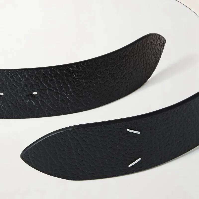 Black brown four point stitched waist belt for men women, ins classic leather elastic belt, simple and versatile Z260226