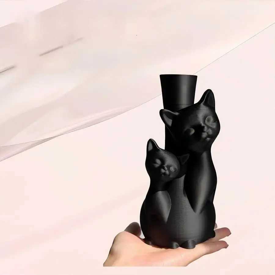 Creative Art Dry Flower Hydroponic Cat Vase Suitable for Indoor Living Room Study Office Outdoor Balcony Garden Mothers Day Y260314