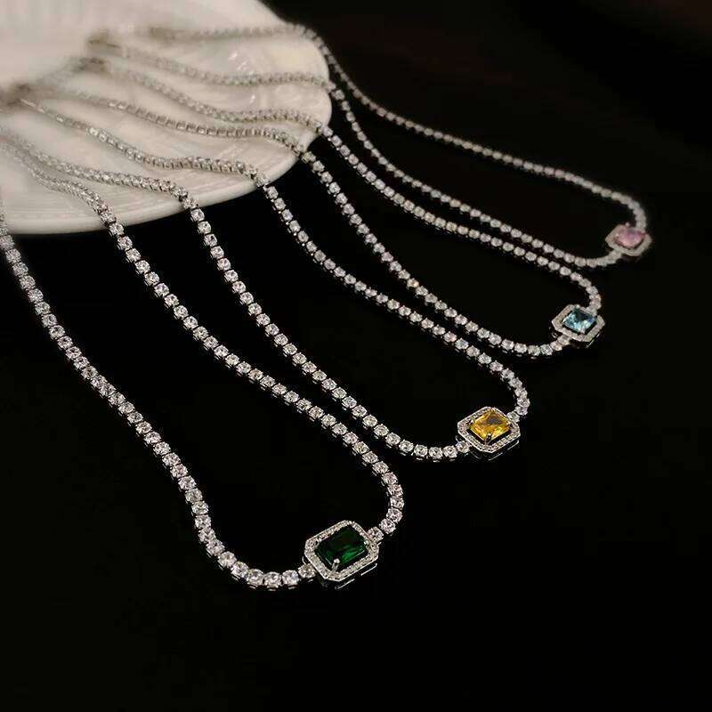 Shiny Square Zircon Bracelet for Women Girls Delicate Rhinestone Chain Bracelets Bangles Party Wedding Bride Jewelry Wholesale Z260313