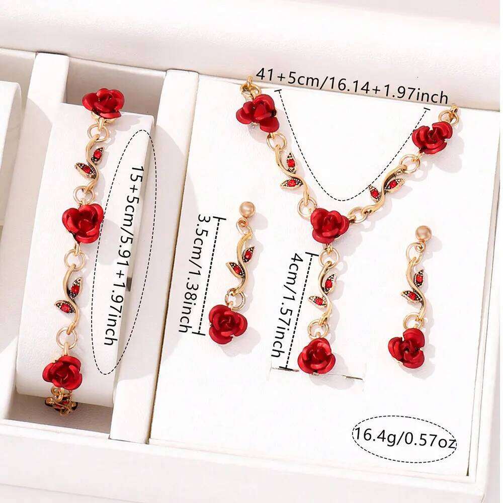 4pcs Women's Luxury Ladies Fashion Casual Bracelets, Necklace, Earrings, Jewelry Set, Suitable for Daily Wear, Gift Z260313