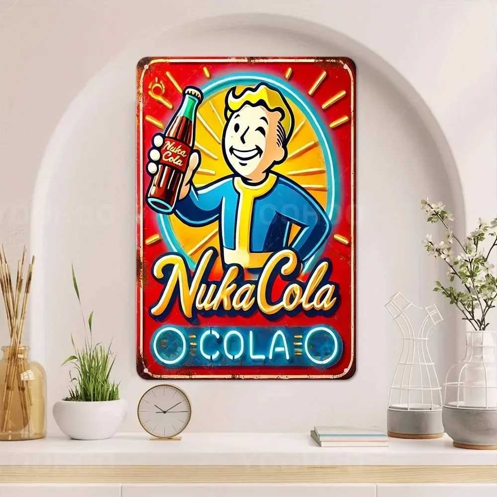 Wasteland Nostalgia Nuka Cola Sign Vintage Aluminum Wall Art for Game Room Man Cave D260314