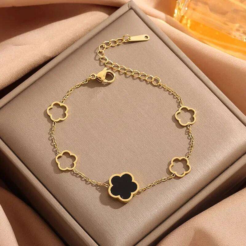 Classic Five-leaf Flower Series Bracelet For Women Fashion Personalized Daily Accessory Party Jewelry Birthday Anniversary Gifts Z260313