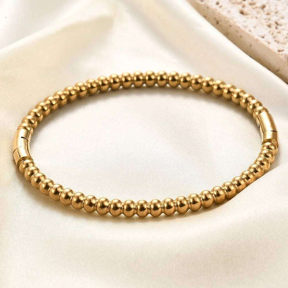 ZAKOL Stainless Steel Golden Bead Bracelet for Women Fashion Adjustable Chain Bracelets Daily Party Jewelry Z260313