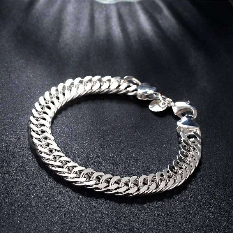 Fine 925 Sterling Silver Noble Nice Chain Solid Bracelet for Women Men Charms Party Gift Wedding Fashion Jewelry Hot Model Z260313