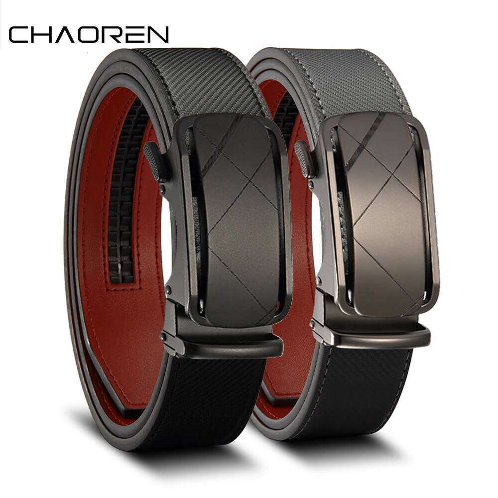 High Quality Leather Belts, Automatic Buckle Adjustable No Hole Jeans Belt for Men Z260226