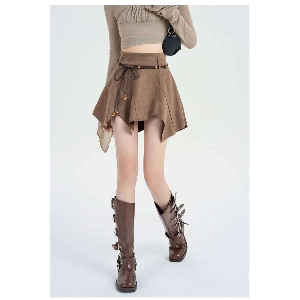 American Retro Irregular for Women in Summer A-line High-waist Anti-exposure Hot Girl Short Skirt Z260314