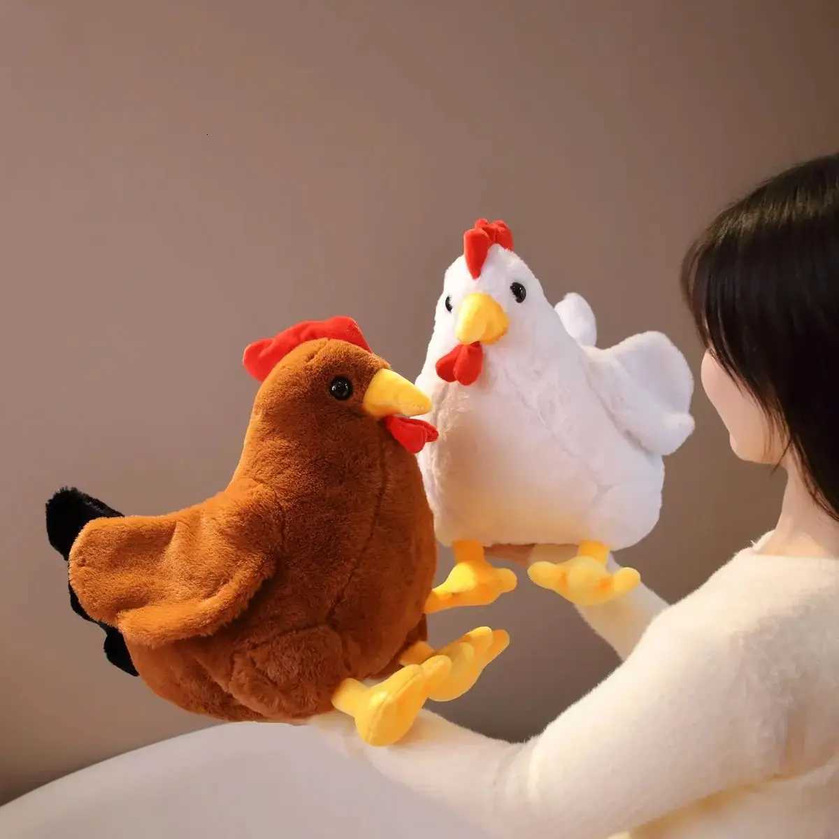 30/40CM Cute Big Rooster Stuffed Plush Toy Childrens Sleeping Doll Childrens Christmas Gift Pet Decoration Y260314
