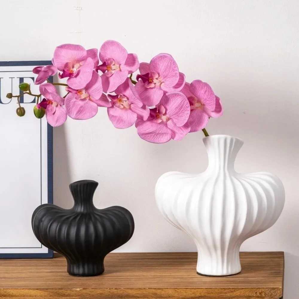 Nordic Style Plastic Vase Minimalist Irregular Shape Imitation Ceramic Vase Unbreakable Hydroponic Flower Vase Home Decor Y260314