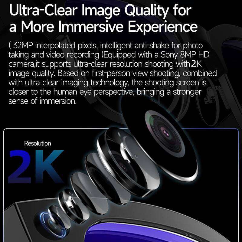 2026 New Al 8Mp HD Camera Video Voice Record Translation Photo Recognition WIFI Transmission BT Call Smart Glasses