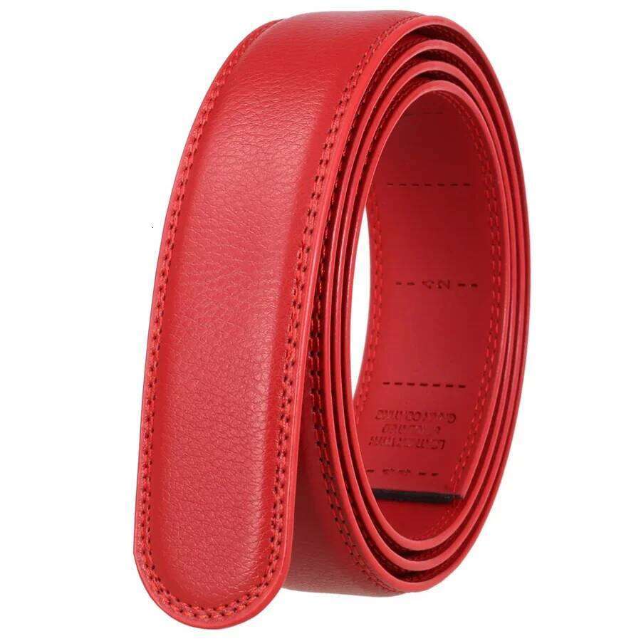 Red Color 3.5cm Width Cow Leather Strap High Quality Automatic Buckle for Men Brand Luxury Belts Man B995 Z260226