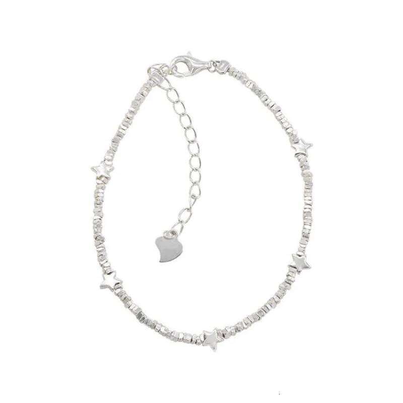 New Chinese Style 925 Sterling Silver Five-pointed Star Beaded Bracelet for Woman Girl Summer Jewelry Accessories Colorfast Gift Z260313