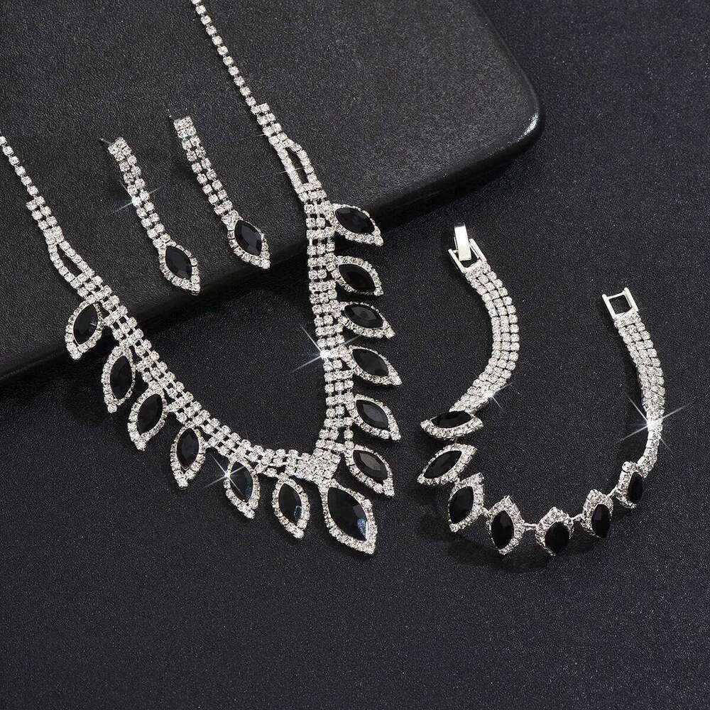 4PC Women's Fashion Water Drop Necklace Earrings Bracelet Jewelry Set Suitable for Wedding, Party, Festival Gifts-P20 Z260313