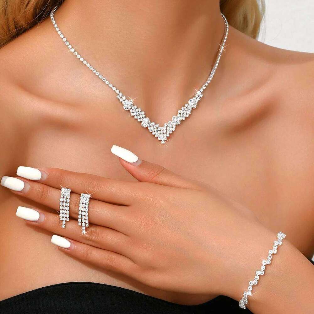 European and American retro necklace set, women's cross-border jewelry, bride's wedding accessories Z260313
