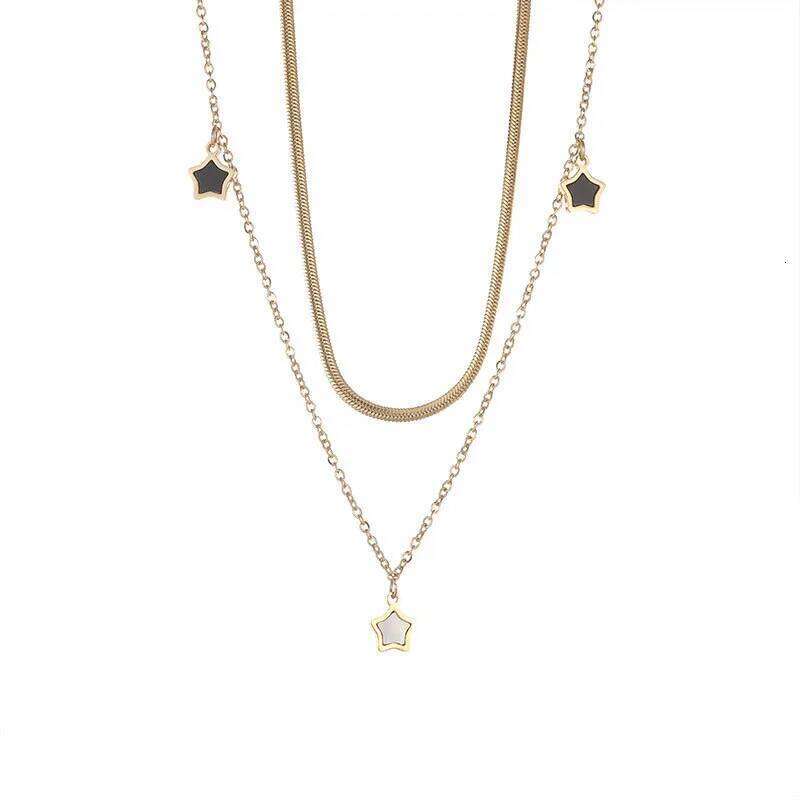 DIEYURO 316L Stainless Steel Multilayer Chain Star Charm Necklace Bracelet For Women New Trend Jewelry Set Girls Party Gifts Z260313