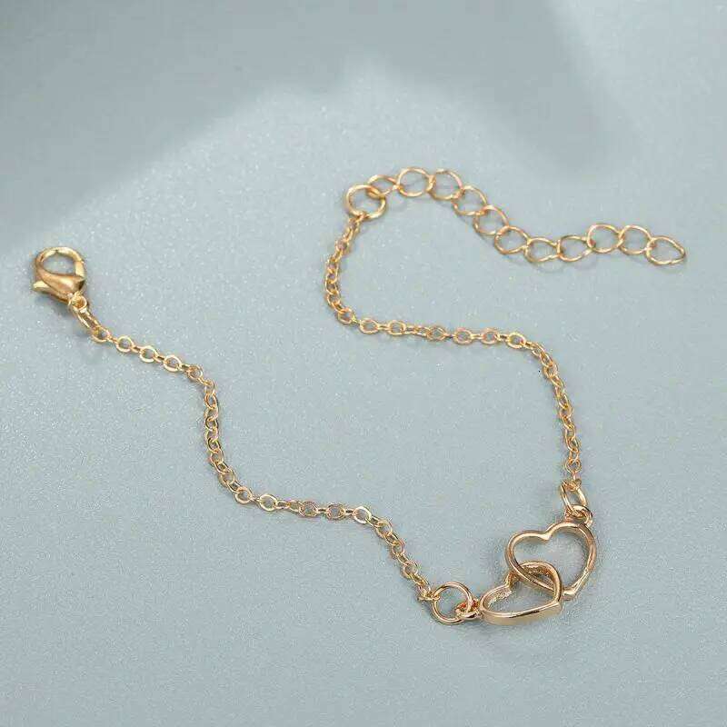 Simplicity Style Sales To Matching Double Small Hollow Heart Bracelet 2024 Fashionable New Temperament Z260313