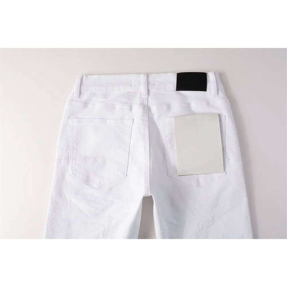 Men Fashion High Street Classic style Low Rise Skinny Jeans White Paint Distressed Repaired Top Quality Denim Pants Brand 26H0314