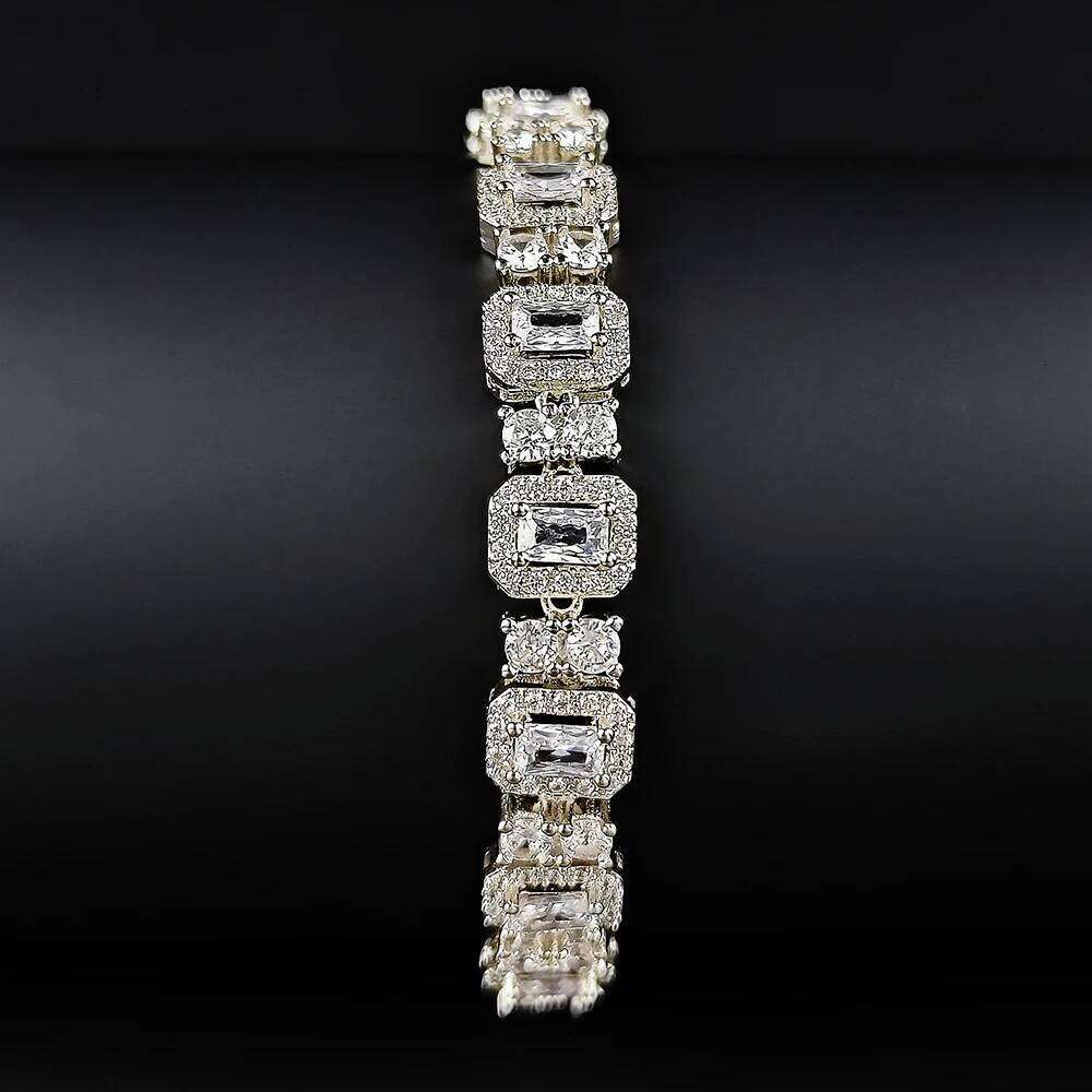 New Fashion Rectangle Silver Color on Hand Bracelet Bangle for Women Valentine's Day gift Jewelry Wholesale S8070 Z260313