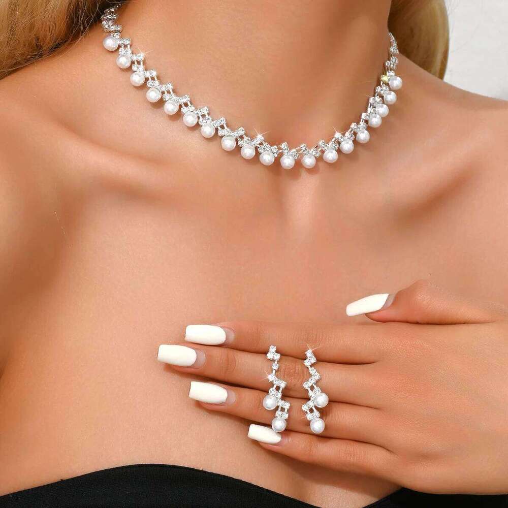 3PC Women's Fashion Design Claw Chain Series Imitation Pearl Necklace Earrings Jewelry Set Wedding Banquet Party Holiday Gift Z260313