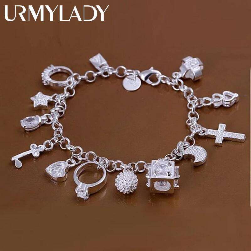 hot sale valentine gift charm 925 sterling silver Jewelry fashion Bracelets cute women lady wedding charms Z260313