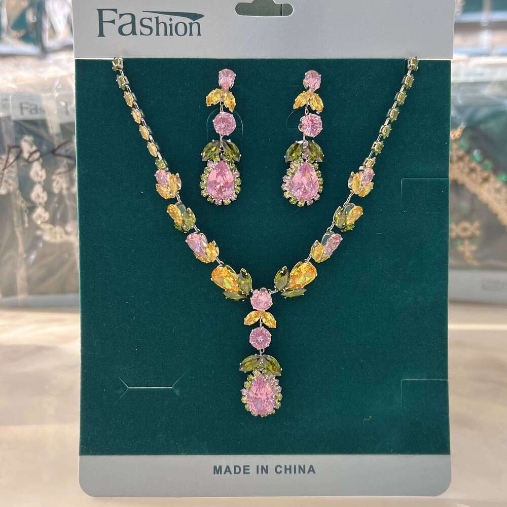 European and American countryside romantic style necklace earring set suitable for photography, wedding dress matching Z260313