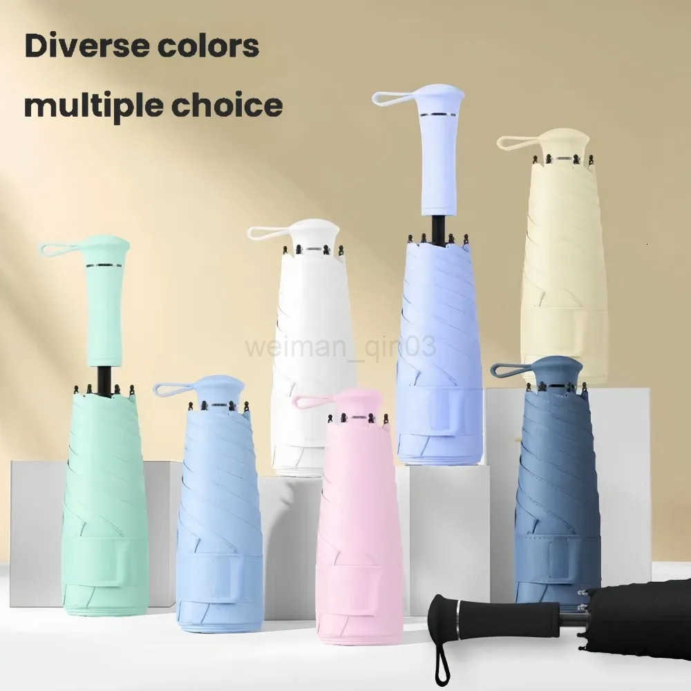Mini Foldable Umbrella Retractable Five-Fold UV Protection Sunshade Rain Umbrella Sun Protection against Ultraviolet Rays H260314