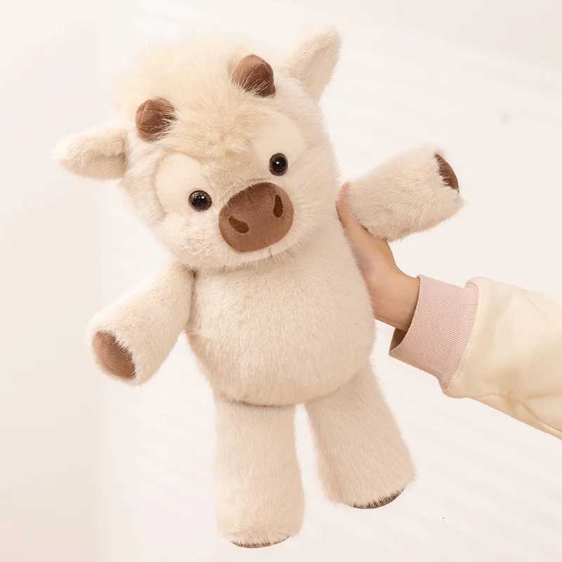Kawaii Cartoon Highland Cattle Plush Toys Soft Fluffy Hugging Animal Doll Lovely Children Companion Doll Funny Room Decor Y260314