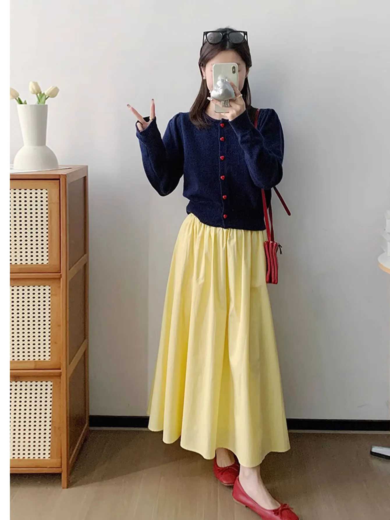 Elastic waist slim pants skirt summer and autumn leisure loose long skirt womens clothing M260314