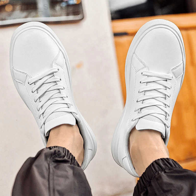 New Mens Sneakers Elevator Shoes Heightening Height Increase Insole 6-10CM High Heels Shoes Leather Sport Shoes Men Shoes H260325