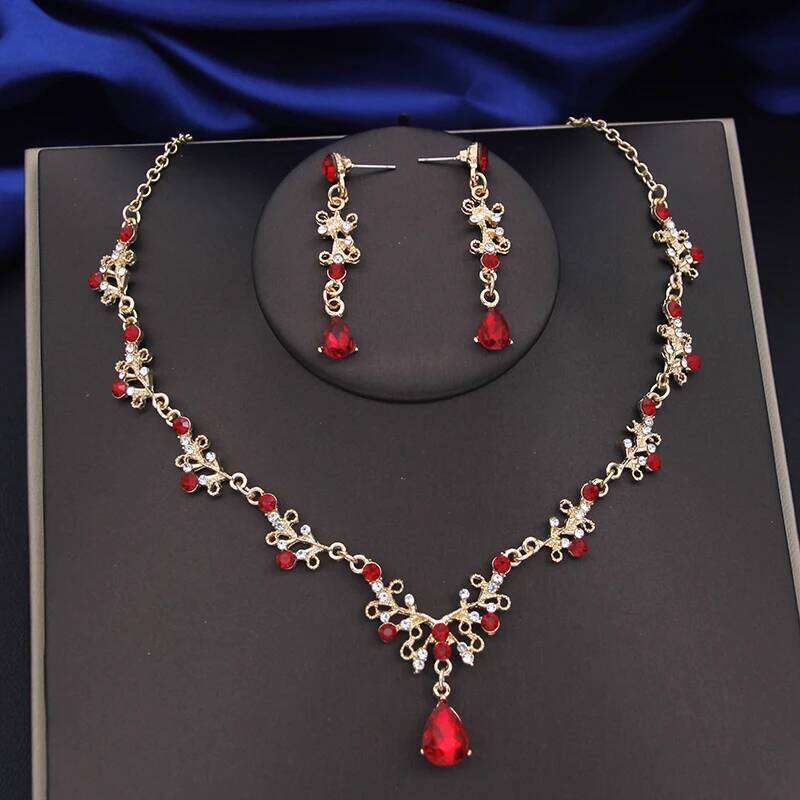 Quality Silver Color Water Drop Bridal Jewelry Sets Princess Tiaras Necklace Earrings Wedding Crown Jewellry Set for Brides Z260313