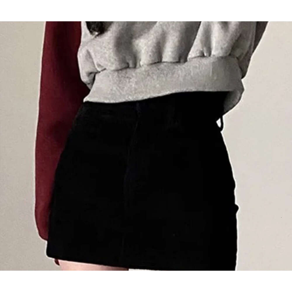 Corduroy Clothes Solid Button Design Date Girls Office Lady Pink Black High Waist Sexy Mini Cute Skirts Z260314