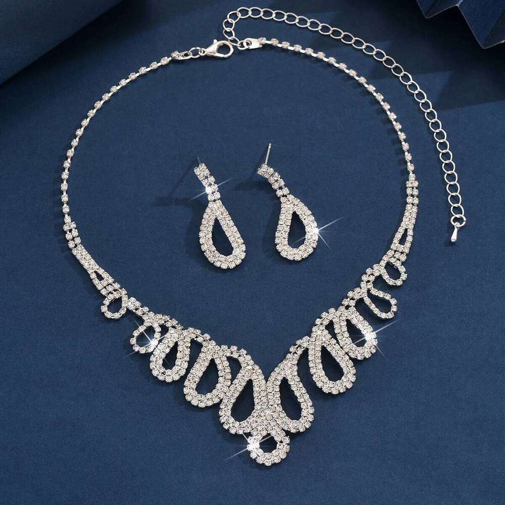 3PC Women's Fashion Water Drop Tassel Series Necklace Earrings Jewelry Set Wedding Party Festival Gift-8528 Z260313