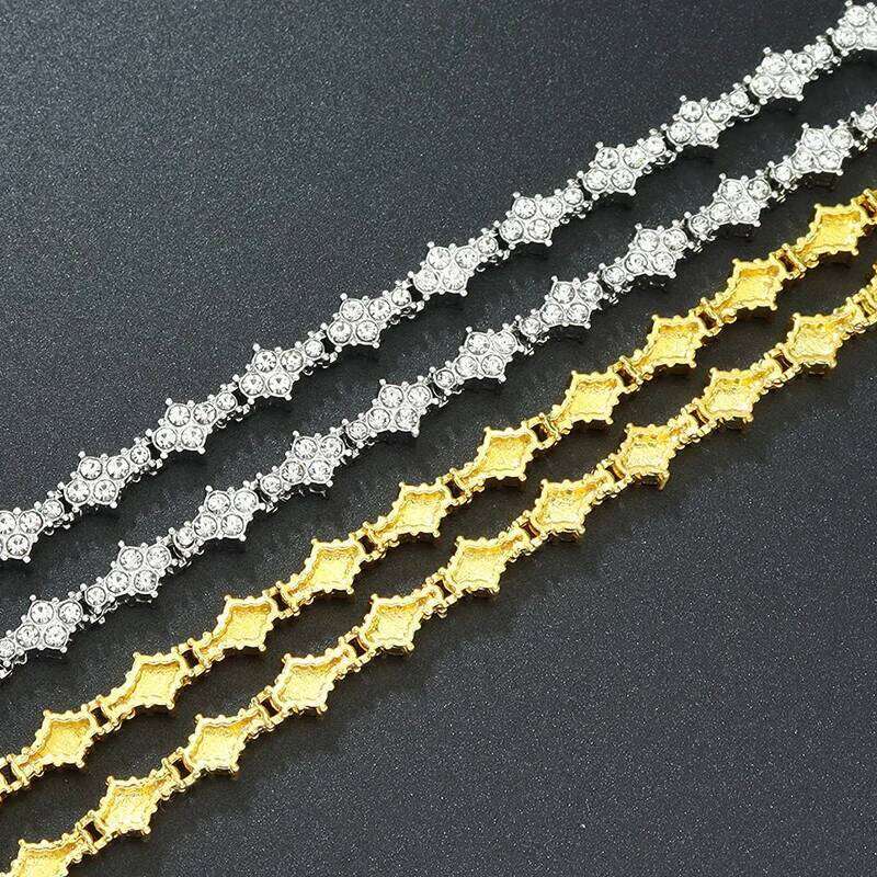 Round Stone Star Cubic Zirconia Bracelet Hip-Hop Jewelry Men Shiny Elegant Fashion Accessory Classic Gift For Birthday Z260313