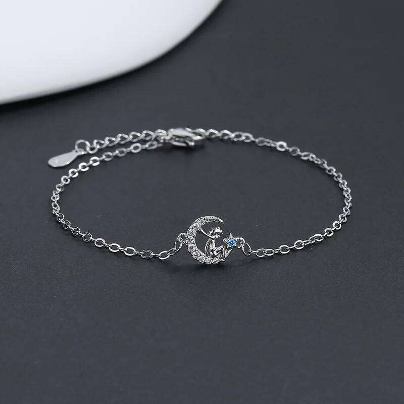 VENTFILLE 925 Sterling Silver Fashion Korean Five-pointed Star Crystal Double Bracelet Z260313