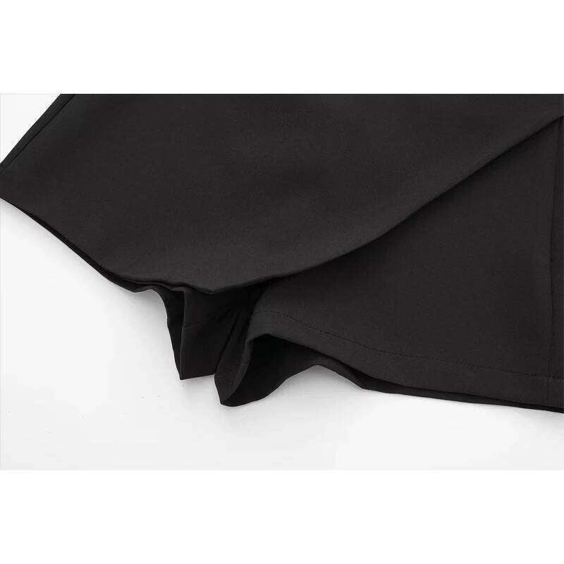 MUJER Women's Fashion High Waist Woman Zip Asymmetric Skirts 2025 Summer Black White Mini Shorts Z260314