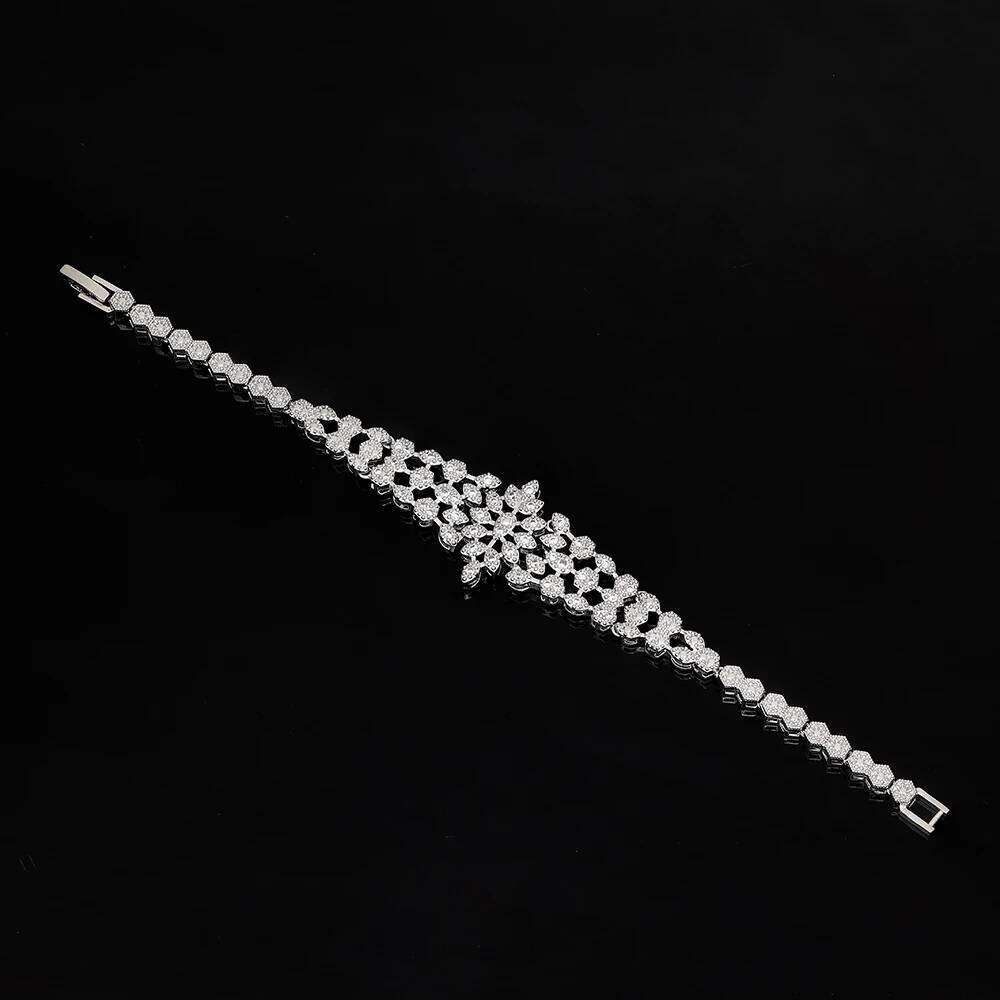 4pcs Dubai Cubic Zirconia Tassel Drop Big Chunky Wedding Bridal Necklace Luxury Jewelry Sets for Brides Party Z260313