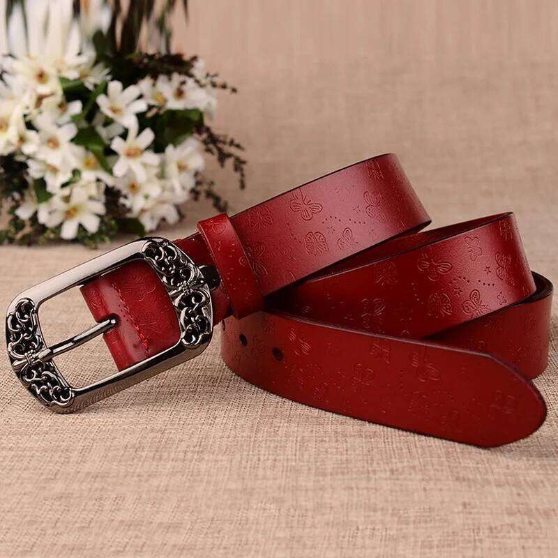 Genuine Leather Belts Women Second Layer Cowskin Woman Vintage Pin Buckle Strap Jeans Belt for Men Z260226