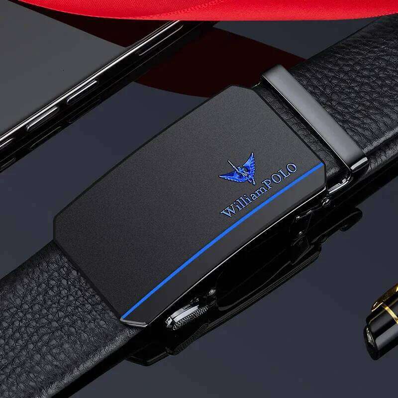 Leather cowhide wear male automatic buckle leather personality youth belt gift to boyfriend husband father Z260226