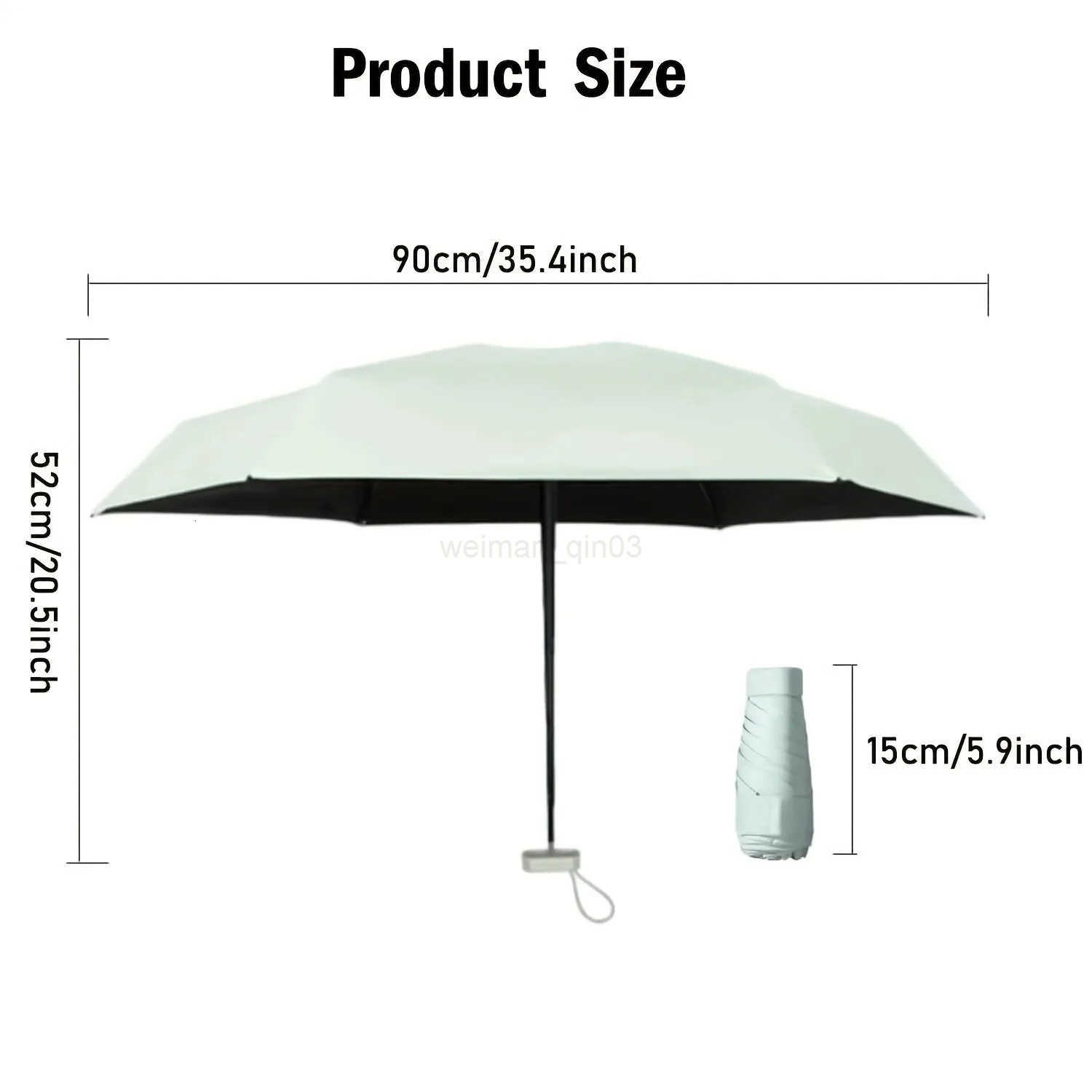 FuyiDun Mini Compact Folding Umbrella - Lightweight Sun Protection with 6-Rib Iron Frame Manual Open Compact Carry Case Past H260314