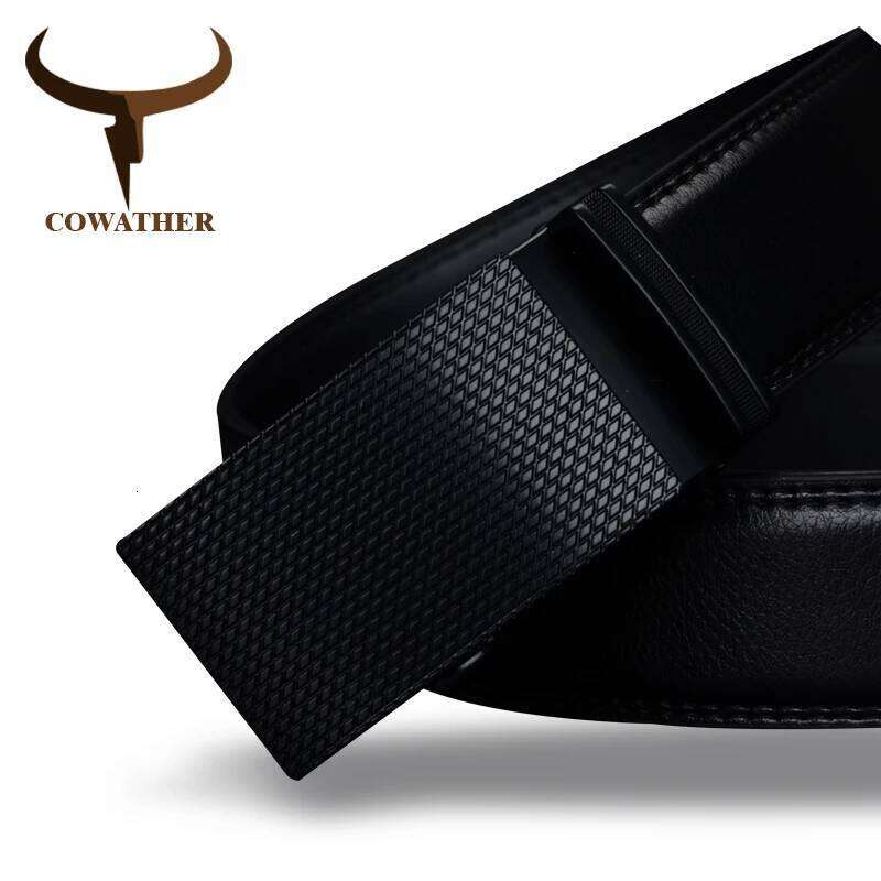 COWATHER Good mens belt luxury high quality cow genuine leather belts for men automatic buckle fashion waist male Z260226